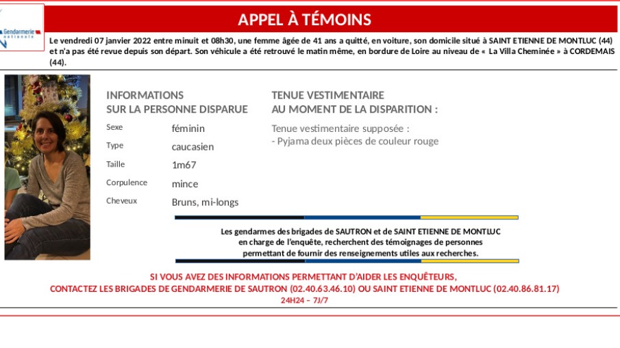 Loire-Atlantique : une quadragénaire portée disparue à...